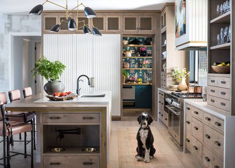 The 8 Key Kitchen Storage Zones in the 2020 Whole Home Concept House - Studio Dearborn | Interior DesignStudio Dearborn | Interior Design Studio Dearborn, Sarah Robertson, Key Kitchen, Pet Station, White Beadboard, Kitchen 2020, Popular Kitchens, Kitchen Concepts, Transitional Kitchen