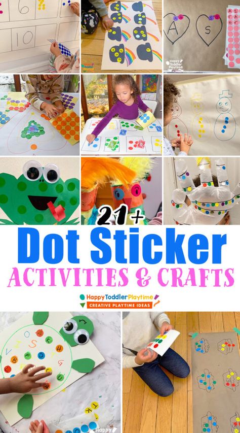 21 Awesome Dot Sticker Activities and Crafts for Kids Circle Dot Sticker Activities, Polka Dot Crafts For Kids, Activities With Dot Stickers, Color Dot Sticker Activities, Dot Stickers Activities, Sticker Activity For Toddlers, Toddler Dot Sticker Activities, Preschool Sticker Activities, Sticker Dot Activities