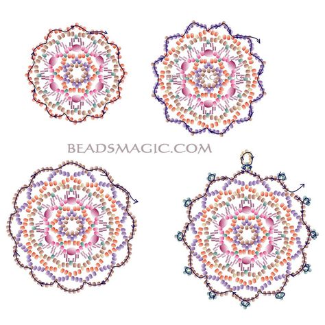 Free pattern for beautiful beaded pendant Fair | Beads Magic Seed Bead Patterns Free, Beadwork Tutorial, Beading Netting, Beaded Beads, Beading Patterns Free, Beading Jewelery, Seed Bead Patterns, Bead Weaving Patterns, Seed Bead Tutorial