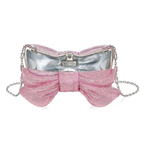 (1) Judith Leiber bow crystal clutch – @pinkwishlist en Tumblr Pink Bow Purse, Pink Wishlist, Butterfly Centerpieces, Judith Leiber Bags, Novelty Handbags, Heart Clutch, Rhinestone Handbags, Outfit Essentials, Bow Purse