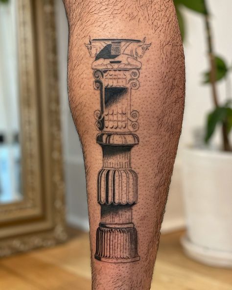 🏛️ custom Persian (Persepolis) column. 📖 July schedule is live with 2 days available: Sunday the 21st and 28th. Flash, custom, touchups— your budgeting is welcome. 🇺🇸 Los Angeles: see you soon. August availability is now live! Calendar and booking are ready, book yourself anytime via my link in bio. . . . . . . . . #newtattoo #persepolis #blackwork #linework #customtattoo #blackinktattoo #calftattoo #vancouvertattoo #chinatowntattoo #vancouvertattooartist #losangelestattoo #losangelest... Persepolis Tattoo, Vancouver Tattoo, Los Angeles Tattoo, Digital Portfolio, Calf Tattoo, Black Ink Tattoos, Custom Tattoo, New Tattoos, Blackwork