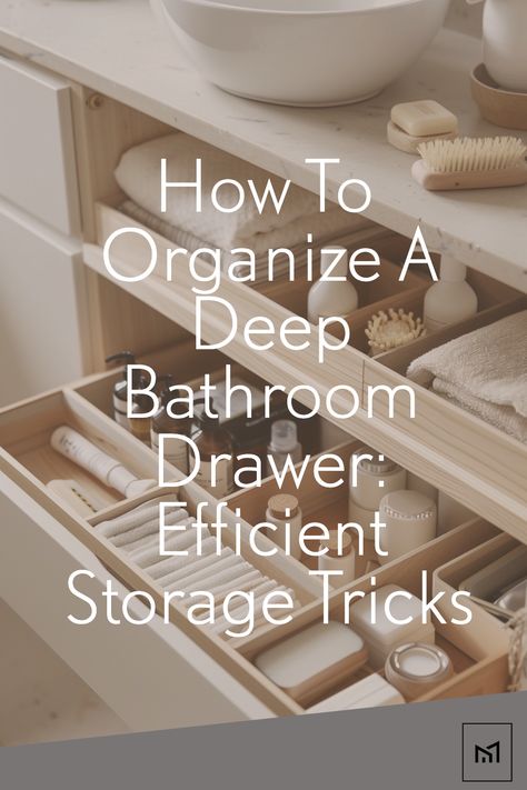 How To Organize A Deep Bathroom Drawer: Efficient Storage Tricks Diy Bathroom Drawers, Deep Shelves Bathroom, Cabinet Bathroom Organization, Master Bath Drawer Organization, Organizing Bathroom Vanity Drawers, Bathroom Cabinet Drawer Organization, Organization Bathroom Drawers, Bathroom Organization Deep Drawers, Large Bathroom Drawer Organization