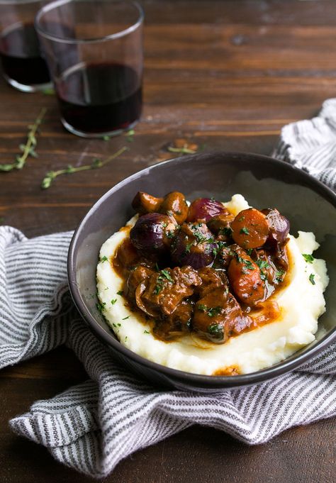 Beef Bourguignon Recipe for Two | Dessert for Two Beef Bourguignon Recipe, Easy Dinners For Two, Night Dinner Recipes, Recipe For Two, Date Night Recipes, Romantic Dinner For Two, Romantic Dinner Recipes, Dinner For Two, Romantic Dinner