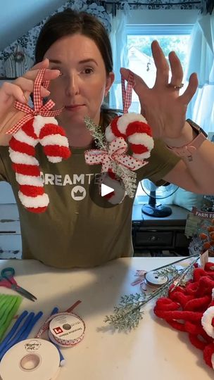 Candy Cane Diy Ornaments, Diy Chunky Yarn, Candy Cane Candy, Good Afternoon Everyone, Chunky Yarn, Ornaments Diy, Candy Cane, Christmas Ornament, Let Me