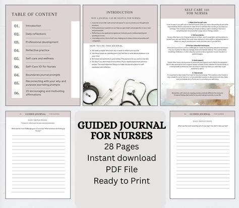 Excited to share the latest addition to my #etsy shop: Guided Nurses Journal, Mental Healthcare, Nurses Self Care Journal, Self Reflection Prompts, Nurses Work Life Balance, Stress Management https://etsy.me/3Mk2Sqr #careerplan #nursing #nursesdiary #selfcare #giftforn Nursing Self Care, Professional Development Goals, Professional Development Plan, Nursing Journal, Reflective Journal, Reflective Practice, Study Smarter, Career Planning, Essay Help