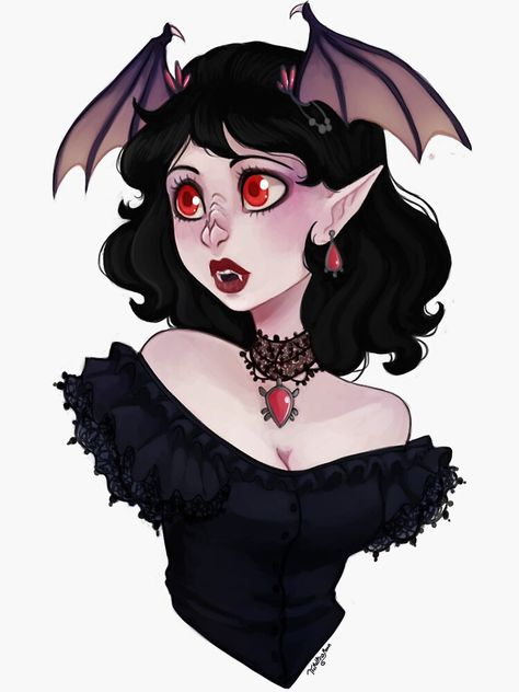 Wings Sticker, Vampire Drawings, Cute Vampire, Bat Art, Wings Art, Vampire Art, Goth Art, Arte Sketchbook, Creepy Art