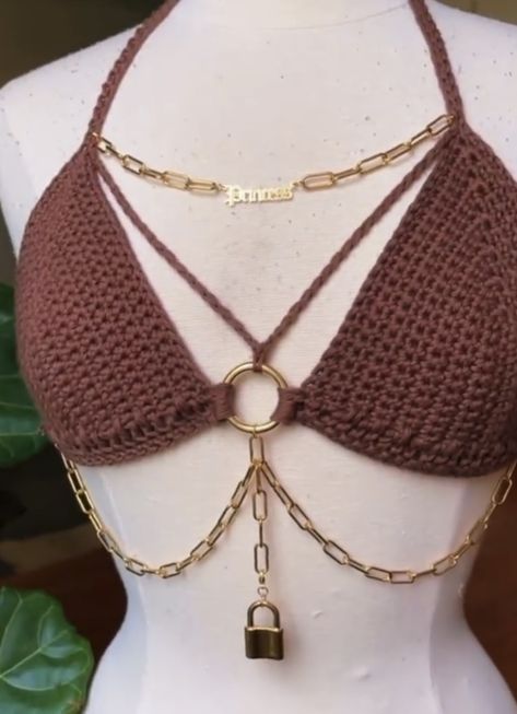 Crochet Harness Top, Crochet Bodies, Diy Swimsuit, Crochet Beach Wear, Crochet Lingerie, Crochet Doll Dress, Crochet Clothing And Accessories, Diy Fashion Clothing, Crochet Fashion Patterns