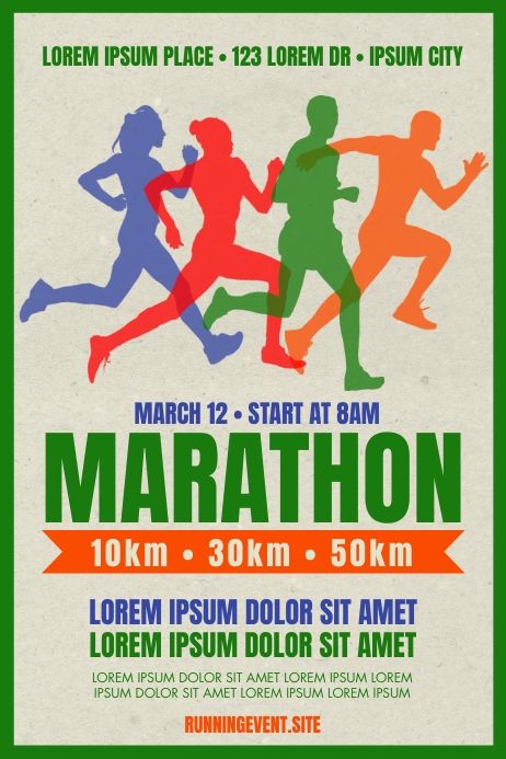 MARATHON POSTER Marathon Poster Design, Marathon Posters Ideas, Fitness Poster Design, Marathon Design, Marathon Poster, Running Poster, Marathon Posters, Running Posters, Professional Poster