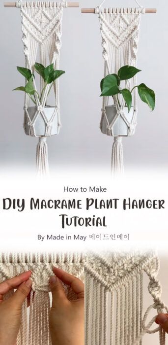 DIY Macrame Plant Hanger Free Tutorial Ideas (Part 2) - Carolinamontoni.com Macrame Starter Project, Macrame Plant Wall Hanger Diy, Macrame Plant Hanger Free, Diy Macrame Plant Hanger Pattern, Diy Macrame Plant Hanger Tutorials, Plant Hanger Tutorial, Crochet Plant Hanger, Macrame Wall Hanging Tutorial, Wall Plant Hanger