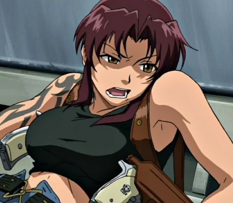 Muscle Mommy Anime Icon, Revy Black Lagoon Pfp, 2000 Anime, Muscle Mommies, Random Reference, Revy Black Lagoon, Black Lagoon Anime, Anime Hug, Spongebob Drawings