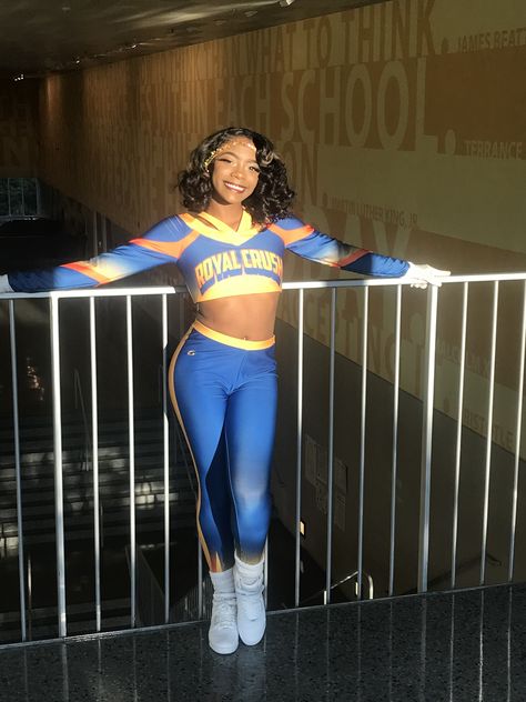 Landry-Walker Royal Crush Majorette Uniforms Blue And Gold, Majorette Dance Uniforms Purple, Middle School Dance Team Uniforms, Step Team Outfits, Cheer Fits, Dance Team Clothes, Majorette Dance Uniforms, Dance Team Uniforms, Majorette Outfits