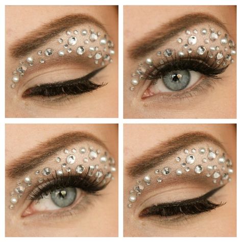 Shine Bright Like A Diamond Fairy Eyes, Jewel Makeup, Make Carnaval, Rhinestone Makeup, Stem Challenge, Rave Makeup, Glitter Girl, Shine Bright Like A Diamond, Fantasy Makeup