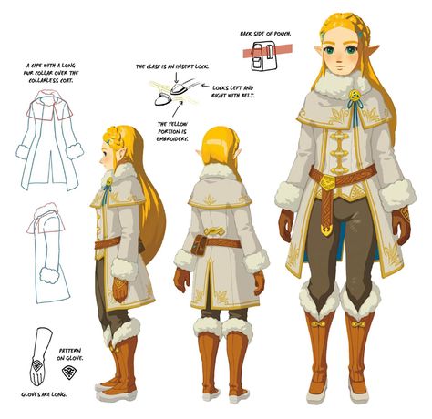 Princess Zelda Cold Set Art from The Legend of Zelda: Breath of the Wild #art #artwork #videogames #gameart #conceptart #illustration #zelda #legendofzelda #legendofzeldabreathofthewild #breathofthewild Breath Of The Wild Princess Zelda, Breath Of The Wild Zelda Princess, Legend Of Zelda Character Design, Zelda Winter Outfit, Zelda Character Design, Breath Of The Wild Zelda, Legend Of Zelda Characters, Cold Outfit, Botw Zelda