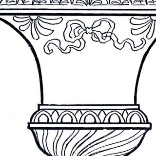 Line Art Garden Urn Vintage Line Art, Flower Urn, The Graphics Fairy, Garden Urns, White Pictures, Graphics Fairy, Line Drawings, Clip Art Vintage, Clipart Black And White