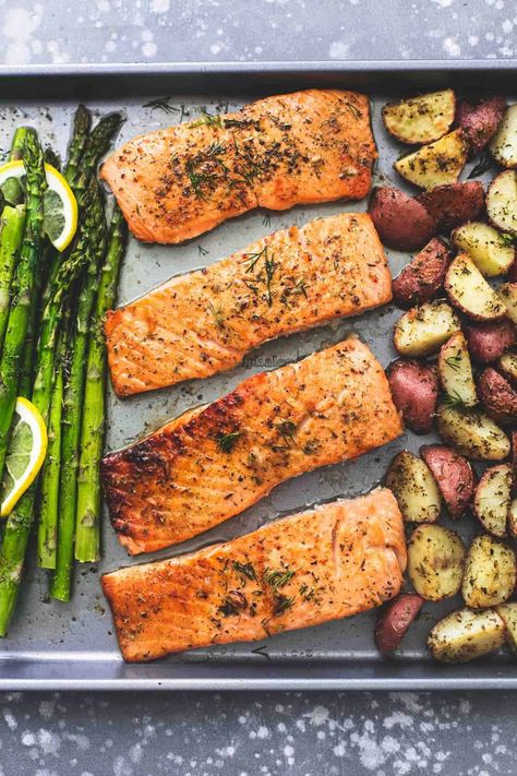 Baked Salmon And Asparagus, Sheet Pan Salmon, Potatoes Dinner, Pan Salmon, Salmon Potato, Potato Dinner, Sheet Pan Dinners Recipes, Healthy Salmon Recipes, Salmon And Asparagus