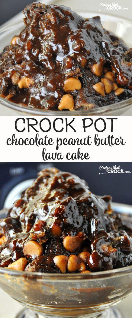 Peanut Butter Lava Cake, Crockpot Chocolate, Crockpot Dessert Recipes, Slow Cooker Recipes Dessert, Lava Cake Recipes, Crock Pot Desserts, Peanut Recipes, Slow Cooker Desserts, Amazing Desserts