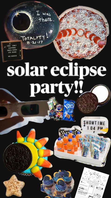 Ideas for the perfect solar eclipse party!  Click on an icon to get started! Solar Eclipse Party, Eclipse Party, Solar Eclipse, Get Started, Solar