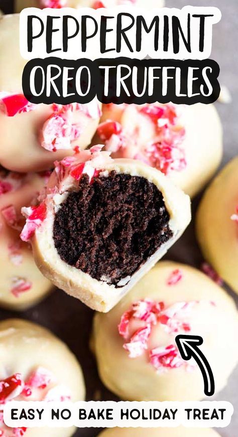 Peppermint Bark Cookie, Oreo Balls Recipe, Oreo Cookie Balls, Oreo Balls, Oreo Truffles, Christmas Candy Recipes, Christmas Treat, Peppermint Bark, Homemade Candies