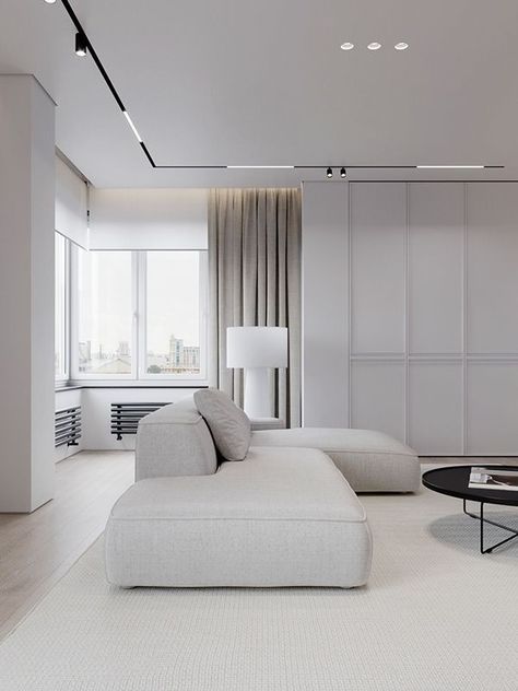 Minimalist Living Room Apartment, Showroom Interior Design, Ceiling Design Modern, Home Design Living Room, Minimalism Interior, Minimalist Living, Apartment Interior, Apartment Living Room, Minimalist Living Room