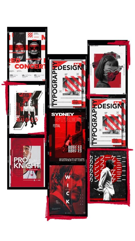 Black And Red Poster Design, Red Portfolio Design, Red And Black Branding, Red Aesthetic Poster, Red Poster Aesthetic, Red And Black Poster, Red Graphic Design, Black And Red Design, Fashion Show Poster