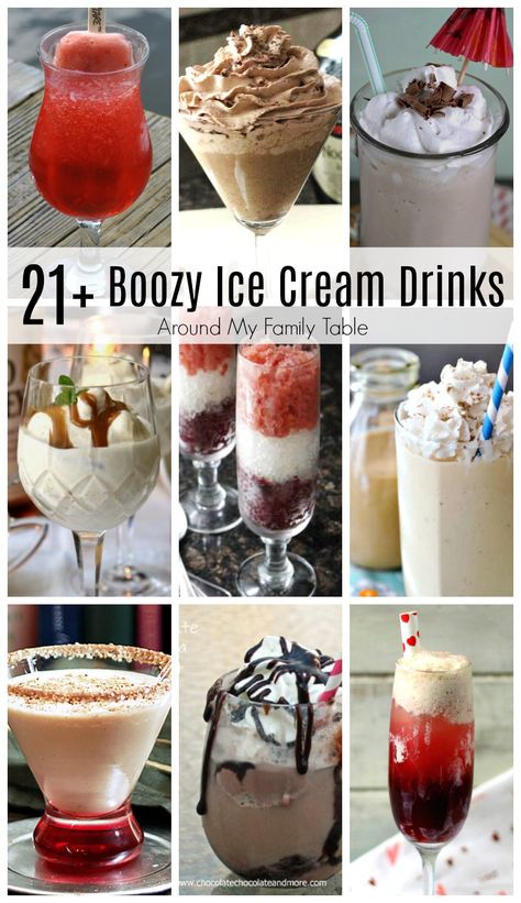 Ice Cream And Alcohol Drinks, Alcohol Infused Ice Cream, Alcohol Infused Ice Cream Recipes, Ice Cream Alcohol Drinks, Ice Cream With Alcohol, Ice Cream Cocktails Alcohol, Alcoholic Dessert Drinks, Ice Cream Cocktail Recipes, Adult Ice Cream Party