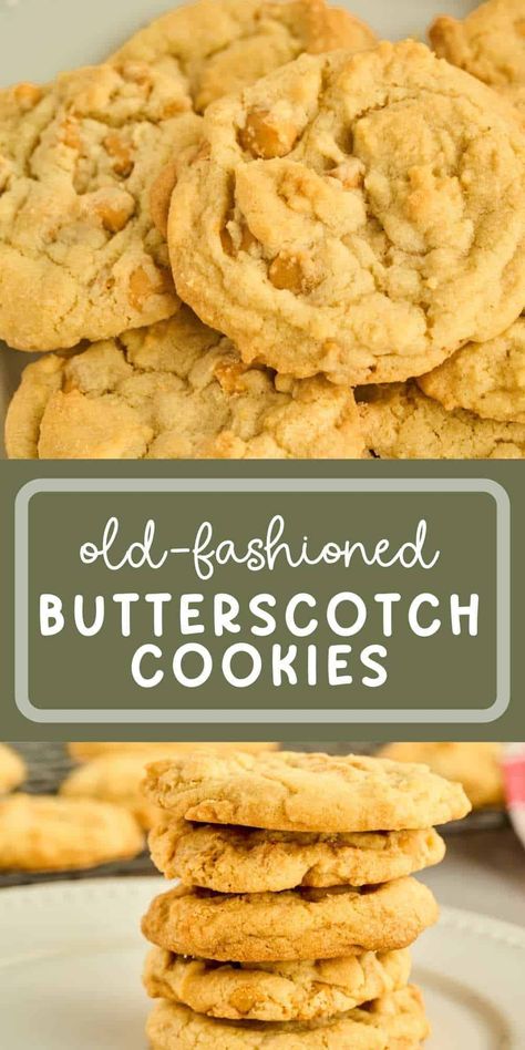 Butterscotch Cookies Recipes, Butterscotch Chip Cookies, Butterscotch Recipes, Drop Cookie, Butterscotch Cookies, Butterscotch Chips, Drop Cookies, Lost 100 Pounds, Candy Cookies