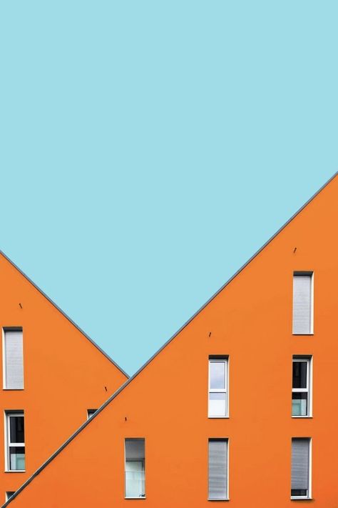 ... composition in sky blue and tangerine orange | the bold colours of architecture /// #orange #blue #architecture Architecture Wallpaper Aesthetic, Architecture Drawing Presentation, Architecture Drawing Sketchbooks, Architecture Drawing Plan, Colour Architecture, Interior Architecture Drawing, Fotografi Urban, Graphisches Design, Minimal Photography