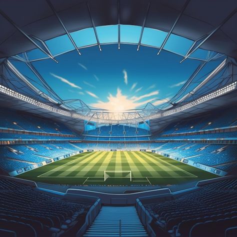 Free Photo | Sport Football Arena photography E Football, Background Football, Photo Sport, Football Background, Poster Football, Football Stadium, Blue Football, Sun Shining, Christian Pictures