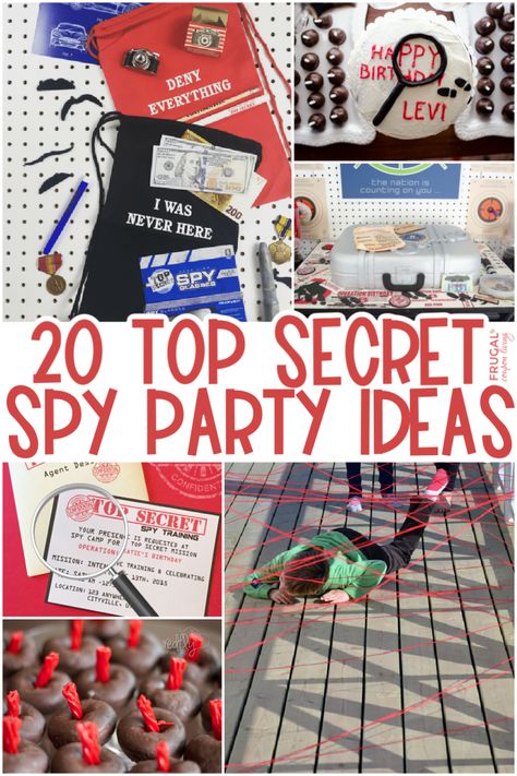 Throwing a spy-themed birthday party is easy with these 20 cool ideas. From code names to hidden clues, spy party free downloads & more, there is nothing top secret about these these spy party ideas. If you are looking for girl or boy birthday party ideas, throw a top secret agent party adventure. Optical courses, spy party invitations, spy costumes, spy party cake and party food ideas - become your very own James Bond! #FrugalCouponLiving Spy Science Experiments, Spy Party Favors, Spy Costumes, Spy Kids Party, Geheimagenten Party, Spy Ideas, Spy Birthday Party, Spy Camp, Spy Training