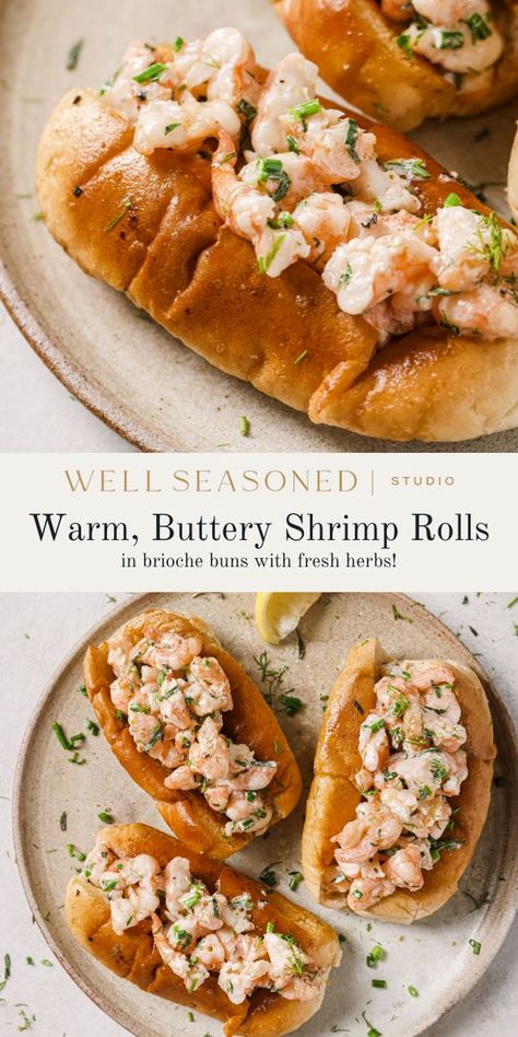 Shrimp Sandwich Roll, Chopped Shrimp Recipes, Shrimp Rolls Sandwich, Shrimp Melt, Shrimp Roll Recipe, Fresh Summer Recipes, Shrimp Rolls Recipe, Shrimp Dinners, Shrimp Grilled