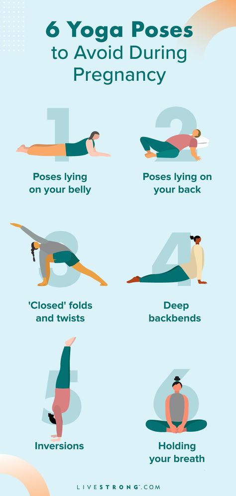 There are certain yoga poses to avoid during pregnancy, like deep backbends, twists and forward bending yoga poses. Here's what you can do instead to stay safe. Exercise To Reduce Stomach, Before Getting Pregnant, Yoga During Pregnancy, Pregnancy Yoga Poses, Poses To Try, Stomach Gas, Belly Fat Reduction, Pregnancy Progression, Ayurvedic Practitioner