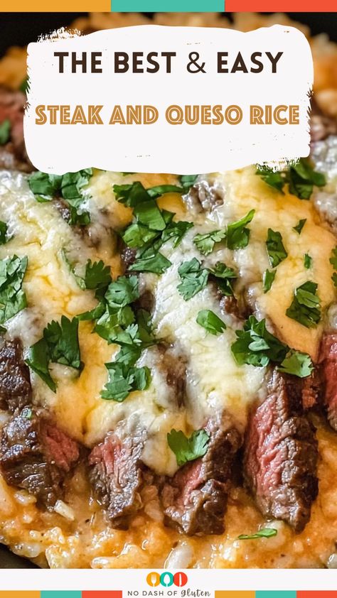 Steak And Rice Recipes, Queso Rice, Best Spaghetti Recipe, Steak Rice, White Queso, Steak And Rice, Gluten Free Travel, Steak And Mushrooms, Sirloin Steak