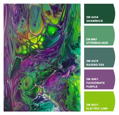 Acrylic Pouring Techniques, Flow Painting, Color Schemes Colour Palettes, Acrylic Pouring Art, Fluid Acrylic Painting, Pouring Painting, Color Palette Design, Purple And Yellow, Fluid Painting