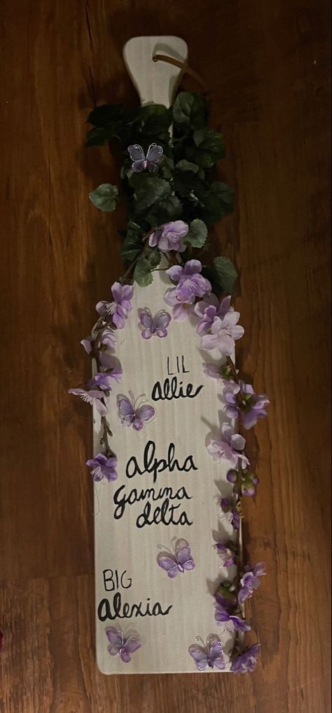 Sage Green Sorority Paddle, Sorority Plaque Ideas, Big And Little Paddles, Paddle Ideas Sorority Big Little, Floral Sorority Paddles, Sorority Paddles Butterfly, Sorority Big Little Paddles, Paddle Inspo Sorority, Paddle Designs Sorority