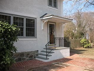 ranch style portico on side if home - Search Images Portico Designs, Portico Design, Porch Kits, Front Stairs, Side Entrance, Small Entrance, Building A Porch, Modern Entrance, Front Porch Design