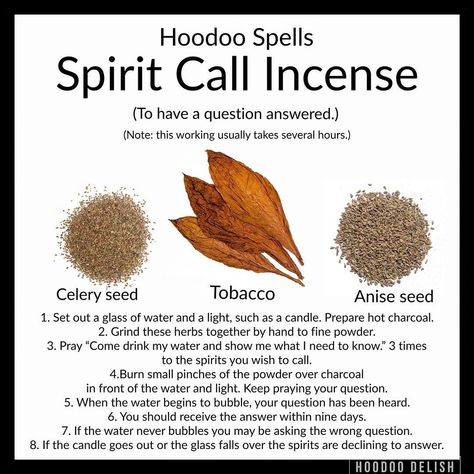 Ms Avi on Instagram: “~*~ HOODOO SPELL: SPIRIT CALL INCENSE ~*~ This work is extremely useful for finding the answer to a question when you don’t seem to be…” Incense Magic, Hoodoo Conjure Rootwork, Hoodoo Rootwork, Hoodoo Magic, Hoodoo Conjure, Hold My Beer, Hoodoo Spells, Voodoo Hoodoo, Voodoo Spells