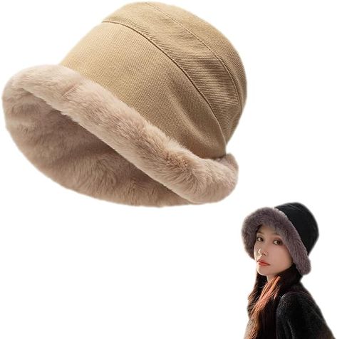 Jfxgjuv Extraordal Plus Velvet Thickened Fisherman Hat Women Winter Plush Bucket Hat Warm Solid Color Faux Fur Fisherman Cap (Khaki) at Amazon Women’s Clothing store Fuzzy Bucket Hat, Rabbit Hat, Faux Fur Bucket Hat, Cat Beanie, Wooly Hats, Stocking Cap, Winter Hats For Men, Fleece Hat, Hat Women