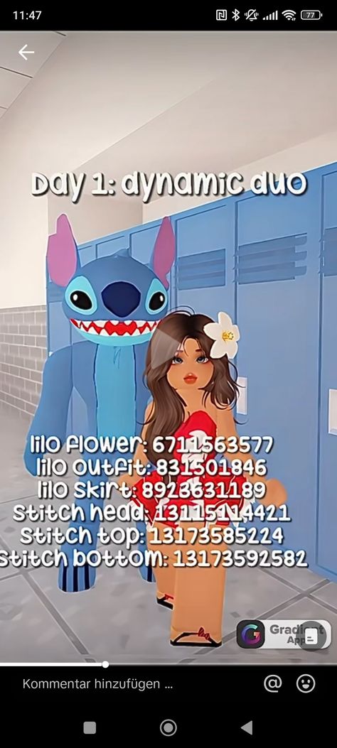 Not mine Stitch Outfit Codes, Barry Avenue Codes Halloween, Matching Codes Berry Ave Bff, Matching Brookhaven Codes, Berry Avenue Codes Stitch, Roblox Halloween Costume Code, Berry Avenue Animal Codes, Berry Avenue Matching Outfit Codes Bff, Animal Codes Berry Ave