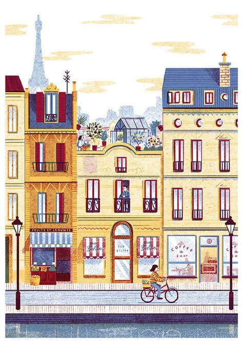 Behance Illustration, Paris Illustration, Illustration Magazine, Wall Art Illustration, Building Illustration, Illustration Photo, House Illustration, City Illustration, House Drawing