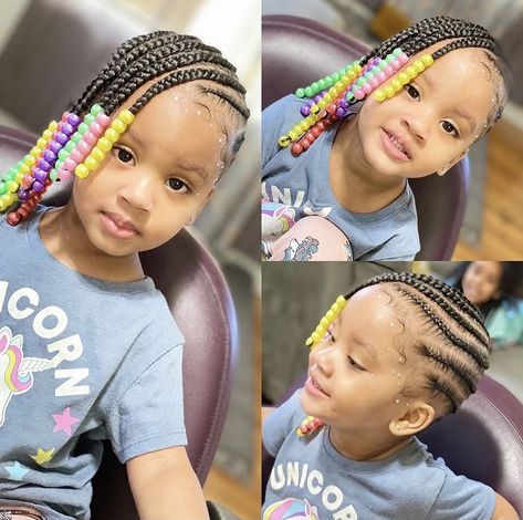 Check out these 50 cute kids braided hairstyles with beads your little girls will love. Toddler Braid Styles, Kids Braids With Beads, Black Baby Girl Hairstyles, Baby Girl Hairstyles Curly, Toddler Braided Hairstyles, Toddler Braids, Cute Toddler Hairstyles, Kids Hairstyle, Lemonade Braids