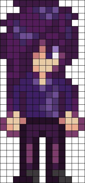 Sebastian Stardew Valley Perler Bead Pattern | Bead Sprites | Characters Fuse Bead Patterns Stardew Valley Characters Sprites, Stardew Valley Sebastian Perler Beads, All Stardew Valley Characters, Stardew Valley Bracelet Pattern, Stardew Valley Characters Pixel, Stardew Valley Pixelart, Stardew Valley Pixel Art Characters, Sebastian Stardew Valley Sprite, Stardew Valley Pearl Beads