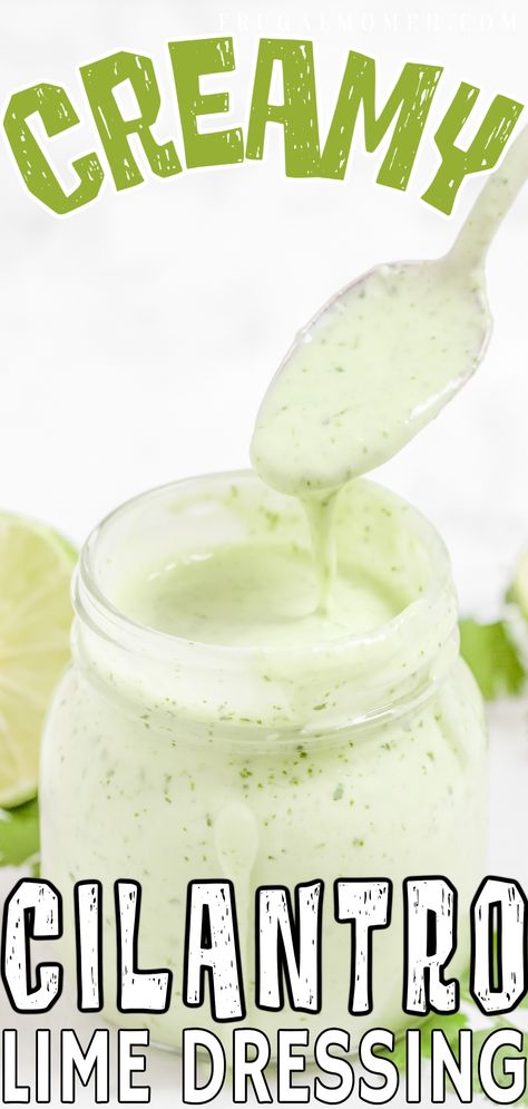 Cilantro Ranch Dressing Recipe, Cilantro Lime Ranch Dressing, Cilantro Lime Dressing Recipe, Cilantro Dressing Recipe, Creamy Cilantro Lime Dressing, Cilantro Ranch Dressing, Lime Salad Dressing, Sour Cream Uses, Creamy Cilantro Dressing