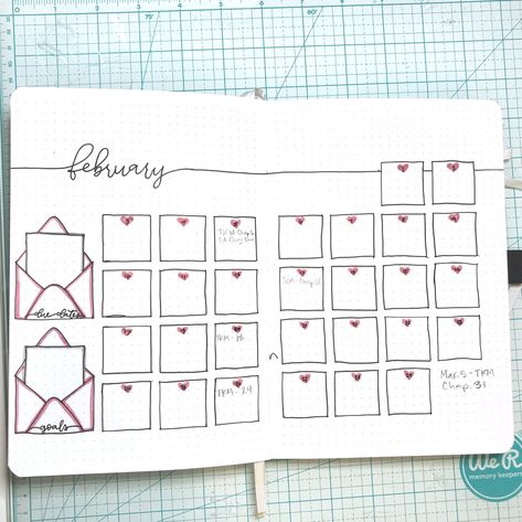 February Bujo Calendar, February Bujo Spread, Bujo Calendar Monthly, Monthly Bujo Spread, February Monthly Planner, February Monthly Spread, Bujo February, February Bujo, Monthly Bujo