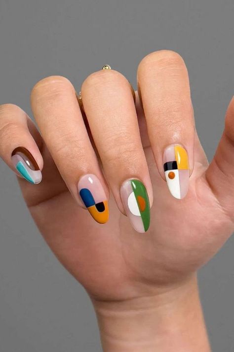 Nail Designs For Fall, Kutek Disney, Unghie Sfumate, Unghie Nail Art, Tree Nails, Abstract Nail Art, Nail Art For Beginners, Colorful Nail, Modern Nails