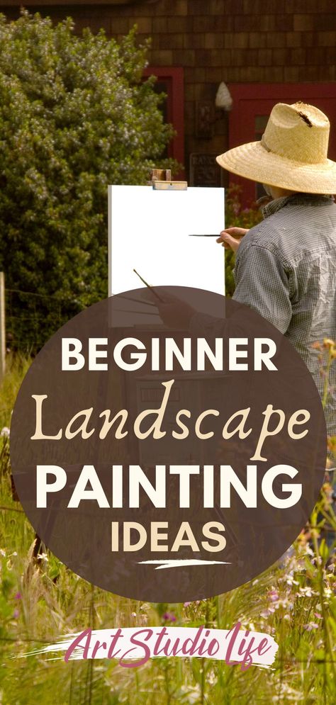 Coming up with ways to improve and find inspiration for new landscape painting ideas for beginners can be hard... I can remember one of my first outdoor painting ventures when learning to paint in Italy, it was a wondrous feeling being able to paint outside and study the landscape... but what to study when you're not in Italy is the question;) Here are several ideas to start working on your landscape paintings where you are at! Landscape Ideas Painting Oil On Canvas, First Time Painting Ideas, How To Paint Acrylic Landscapes, Photos Of Landscapes To Paint, Beginner Oil Painting Ideas Landscapes, Easy Landscape Painting Acrylic For Beginners, Learn To Paint Landscapes, Simple Landscape Paintings For Beginners, Landscape Paintings Acrylic Step By Step