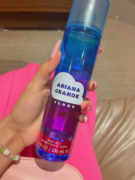 Ariana Grande Cloud Body Mist, Cloud Ariana Perfume, Blackpink Jewelry, Ariana Grande Body Mist, Cloud By Ariana Grande, Ariana Grande Body, Year Aesthetic, Ariana Perfume, Rem Beauty