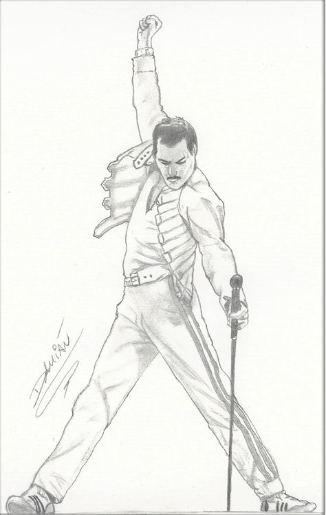 Freddie Mercury Freddie Mercury Easy Drawing, Freddy Mercury Drawings, Freddie Mercury Sketch, Freddie Mercury Painting, Freddie Mercury Drawing, Singer Drawing, Queen Sketch, Freddie Mercury Tattoo, Fred Mercury