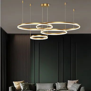 LED Pendant Light 75cm Acrylic Dimmable Chandelier Adjustable Note Design Modern for Home Living Room Lighting ONLY DIMMABLE WITH REMOTE CONTROL 2022 - US $134.39 Modern Led Chandelier, Living/dining Room, Ring Chandelier, Pendant Lighting Dining Room, Round Chandelier, Simple Living Room, Inspire Me Home Decor, Metal Pendant Light, Nordic Modern