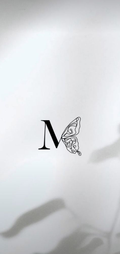 M Tattoo With Butterfly, M With Butterfly Tattoo, Letter M With Butterfly, Butterfly Letter Tattoo, Butterfly Tattoo With Letters, M Butterfly Tattoo, M Butterfly Logo, Butterfly With Letter Tattoo, Tattoo Letra M