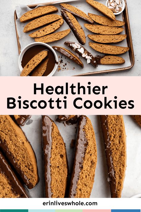 Protein Biscotti Recipe, Protein Biscotti, Healthy Biscotti, Healthy Biscotti Recipe, Biscotti Cookies Recipes, Best Biscotti Recipe, Healthy Gingerbread Cookies, Healthy Substitutes, Biscotti Recipes